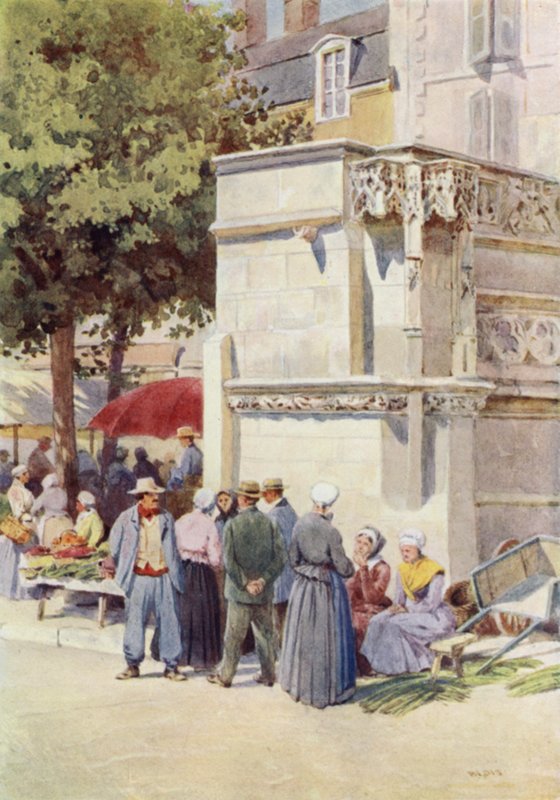 Blois, Fontanna Ludwika XII, na Rynku (kolor lito) autorstwa Alexander Henry Hallam Murray
