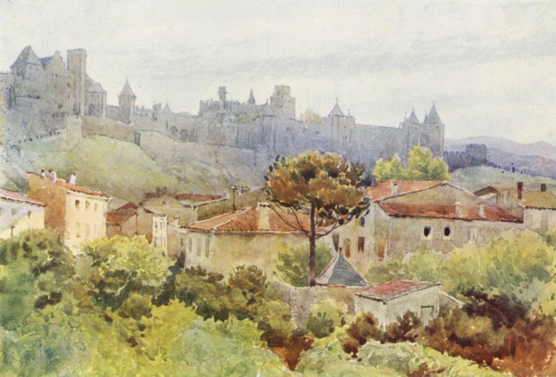 Carcassonne, Cite (kolor lito) autorstwa Alexander Henry Hallam Murray