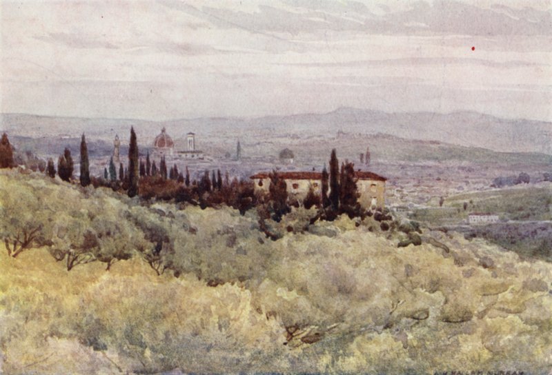 Florencja z Ogrodów Oliwnych San Domenico (kolor lito) autorstwa Alexander Henry Hallam Murray