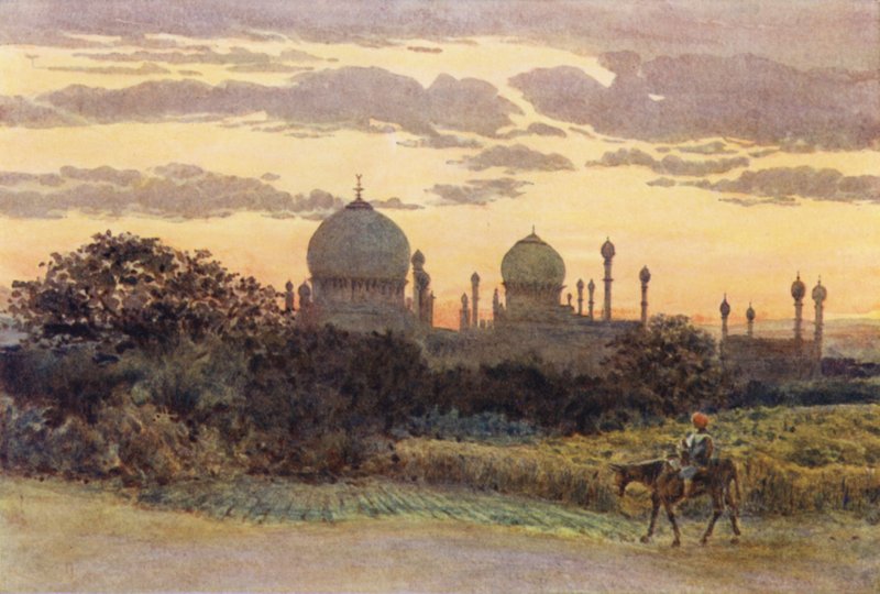Zachód słońca za Ibrahimem Roza, Bijapur autorstwa Alexander Henry Hallam Murray