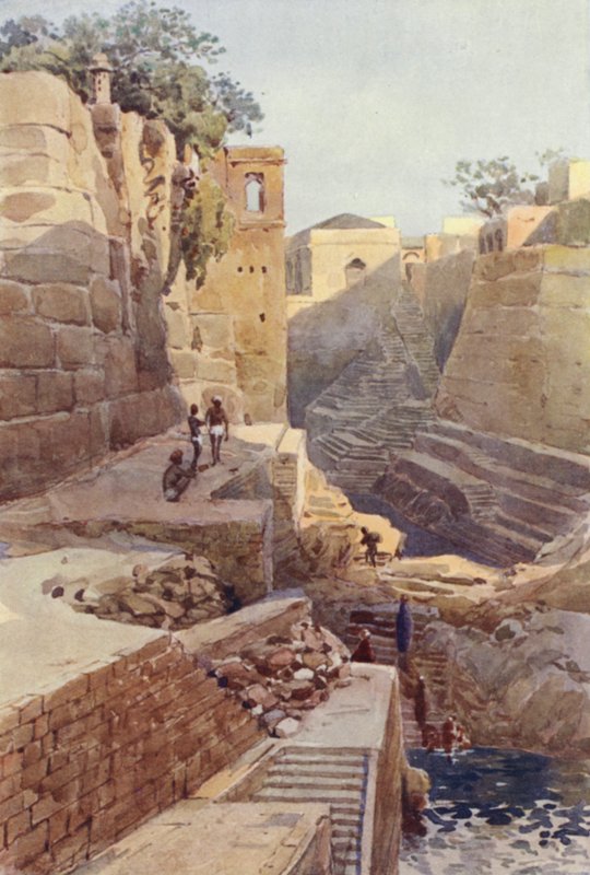 Czołg z tyłu Dargah, Ajmere (kolor lito) autorstwa Alexander Henry Hallam Murray