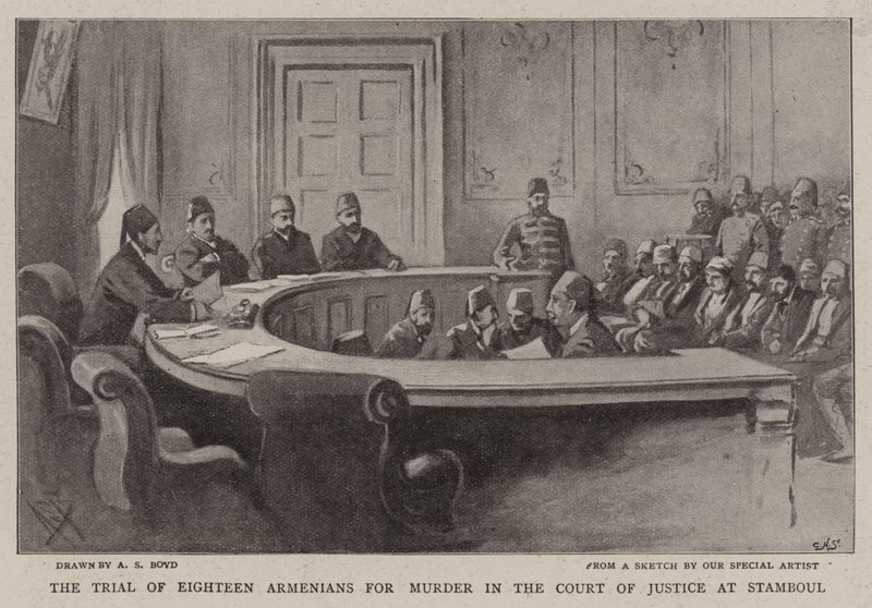 Proces osiemnastu Ormian o morderstwo przed Trybunałem Sprawiedliwości w Stambule autorstwa Alexander Stuart Boyd