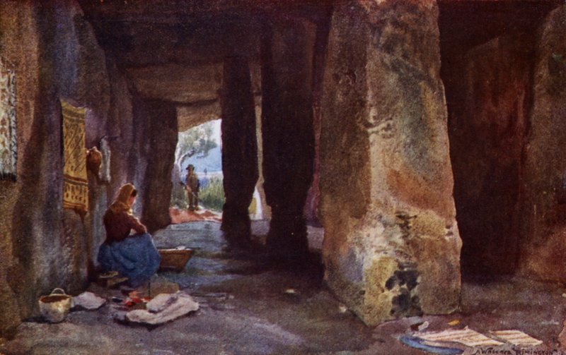 Prehistoryczna jaskinia, Antequera (kolor lito) autorstwa Alexander Wallace Rimington
