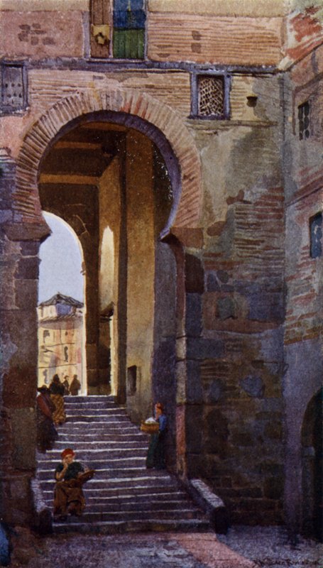 Puerta Del Zocodover, Toledo (kolor lito) autorstwa Alexander Wallace Rimington
