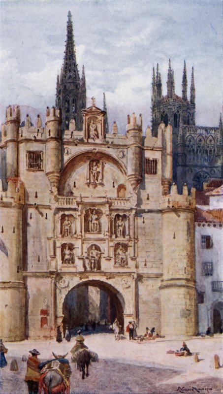 Puerta S Maria, Burgos (kolor lito) autorstwa Alexander Wallace Rimington