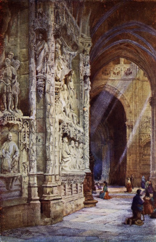Ambulatorium, Katedra w Burgos (kolor lito) autorstwa Alexander Wallace Rimington