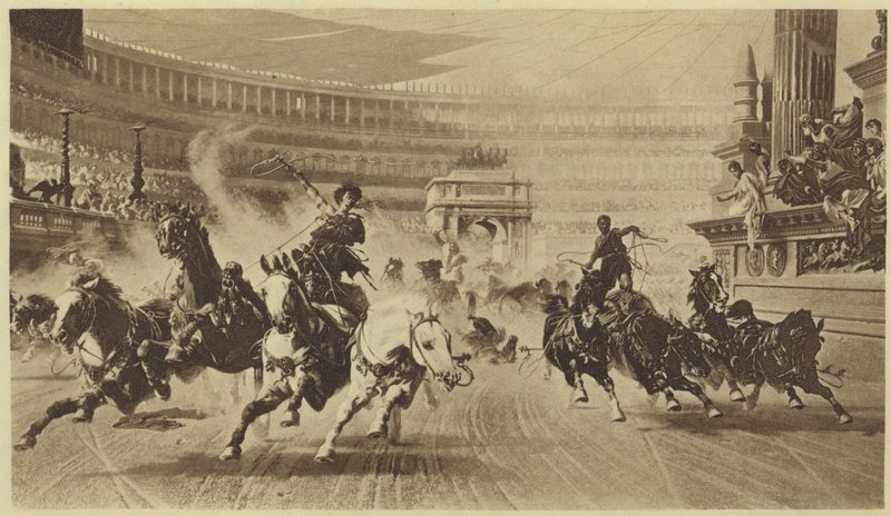 Wyścig rydwanów (fotograwiura) autorstwa Alexander von Wagner