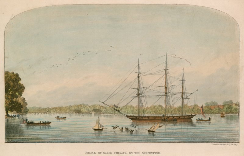 Fregata Prince of Wales na Serpentine autorstwa Alexandre le Bihan