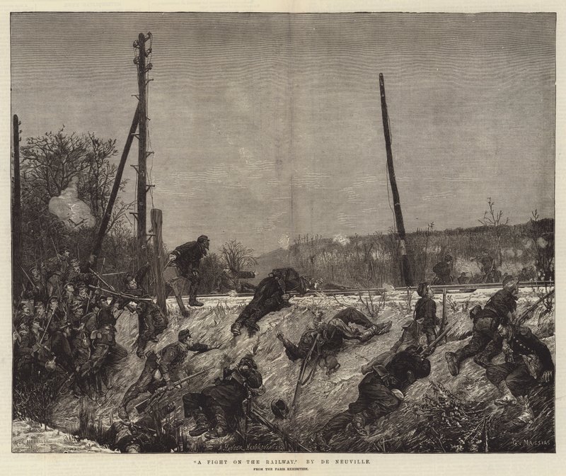 Walka na kolei autorstwa Alfred Brunel de Neuville
