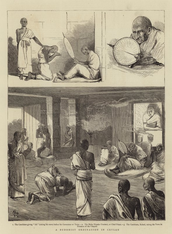 Buddyjskie święcenia w Cejlonie autorstwa Alfred Chantrey Corbould