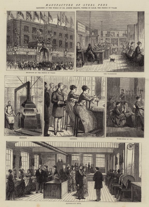 Produkcja długopisów stalowych autorstwa Alfred Chantrey Corbould