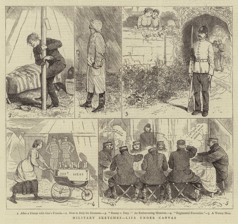 Szkice wojskowe, Życie pod płótnem autorstwa Alfred Chantrey Corbould