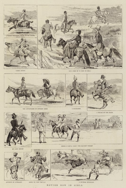 Rotten Row w Simla autorstwa Alfred Chantrey Corbould