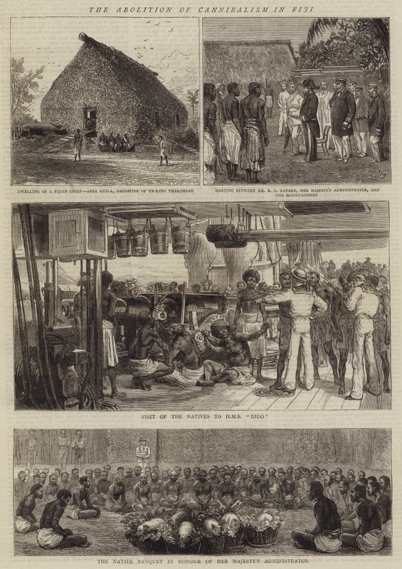 Zniesienie kanibalizmu na Fidżi autorstwa Alfred Chantrey Corbould