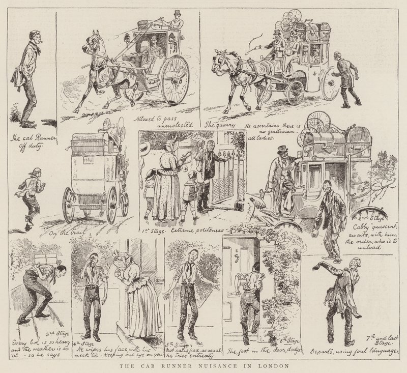 Uciążliwy kierowca taksówki w Londynie autorstwa Alfred Chantrey Corbould