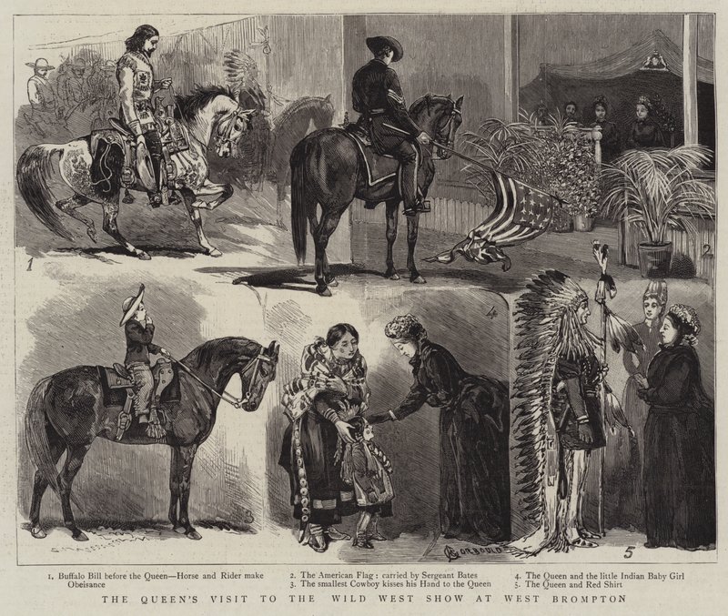 Wizyta królowej na Wild West Show w West Brompton autorstwa Alfred Chantrey Corbould