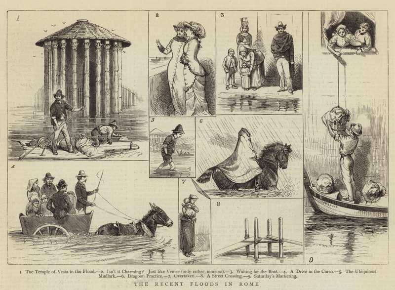 Ostatnie powodzie w Rzymie autorstwa Alfred Chantrey Corbould