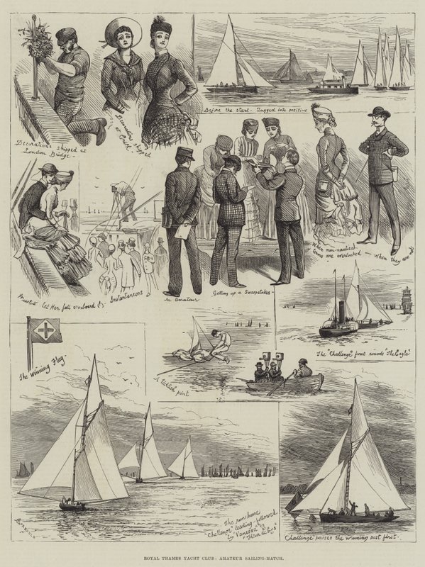 Royal Thames Yacht Club, amatorski mecz żeglarski autorstwa Alfred Courbould