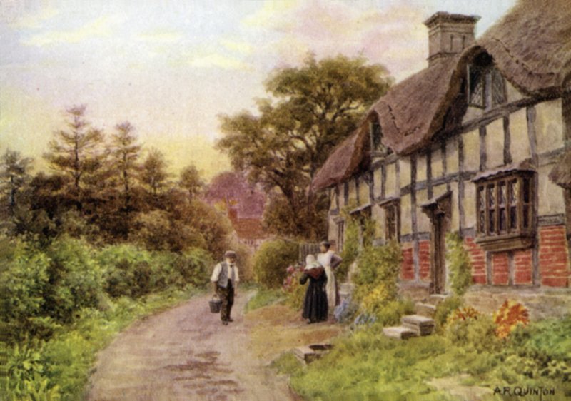Wieczór, zamek Elmley, Worcester autorstwa Alfred Robert Quinton