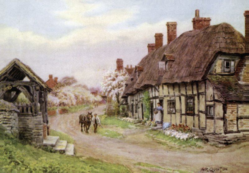 Brama kościelna, Welford-on-Avon, Gloucester autorstwa Alfred Robert Quinton