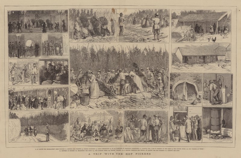 Wycieczka z zbieraczami chmielu autorstwa Alfred Chantrey Corbould