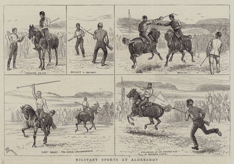 Sporty wojskowe w Aldershot autorstwa Alfred Chantrey Corbould