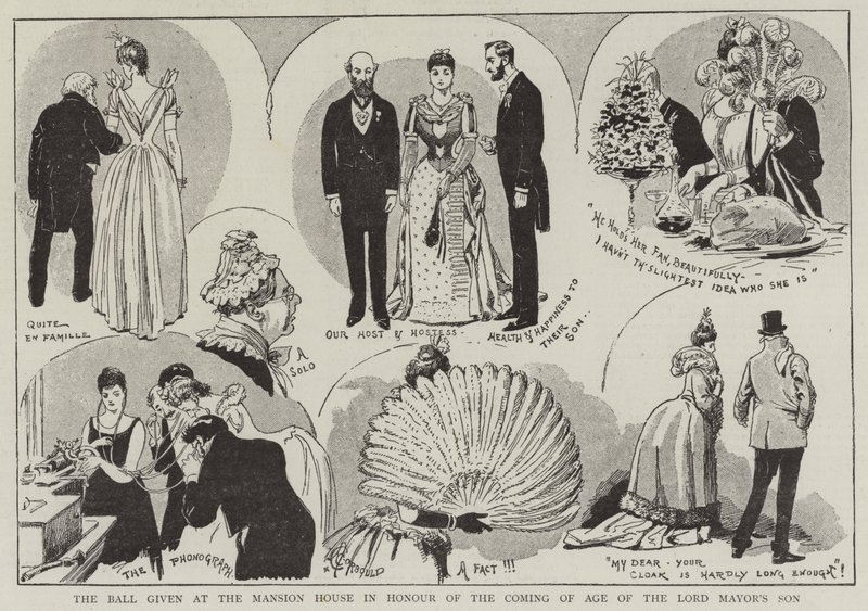 Bal wydany w Mansion House z okazji osiągnięcia pełnoletności przez syna Lorda Mayora autorstwa Alfred Chantrey Corbould
