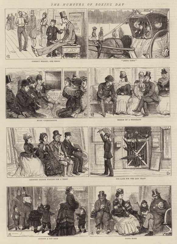 Humory w Boxing Day autorstwa Alfred Chantrey Corbould