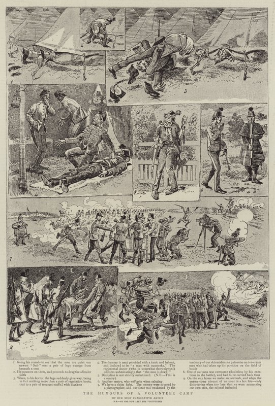 Humory obozu wolontariuszy autorstwa Alfred Chantrey Corbould