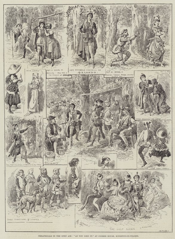 Teatry na świeżym powietrzu, tak jak lubisz, w Coombe House, Kingston-on-Thames autorstwa Alfred Courbould