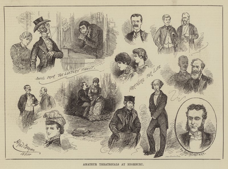 Teatry amatorskie w Highbury autorstwa Alfred Gish Bryan