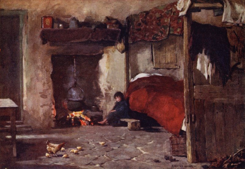 Wnętrze domku, wyspa Achill autorstwa Alfred Heaton Cooper
