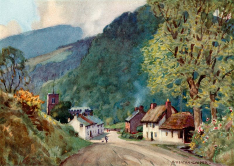 Crowcombe, w Quantocks (kolor lito) autorstwa Alfred Heaton Cooper