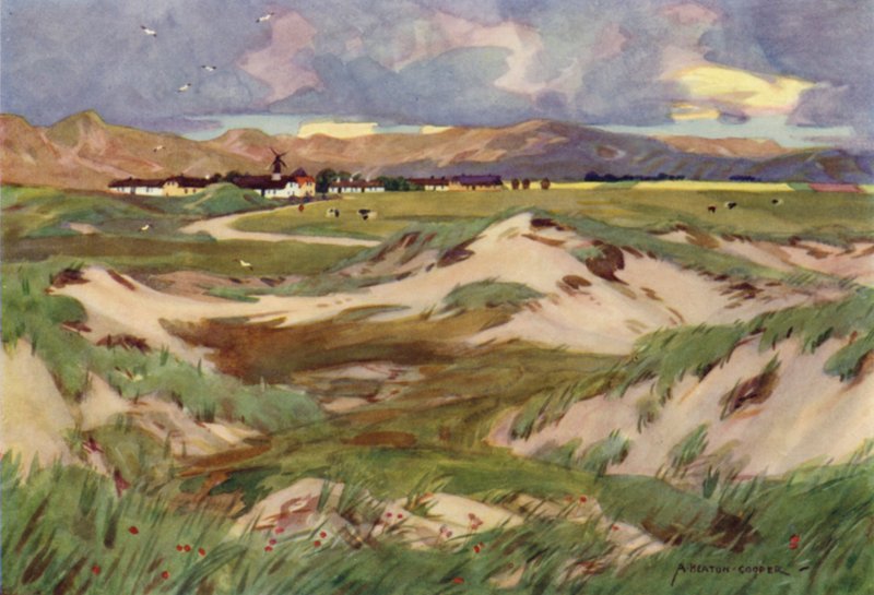 Dania: Kandestederne, Prymitywna osada w północnej Jutlandii (kolor lito) autorstwa Alfred Heaton Cooper
