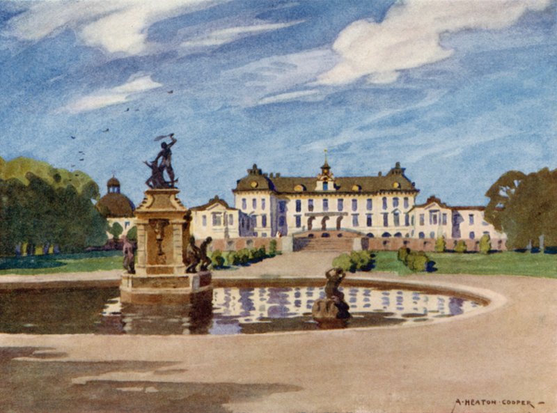 Pałac Drottningholm, Sztokholm autorstwa Alfred Heaton Cooper
