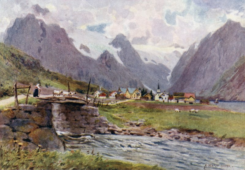 Fjaerland, fiord Sogne autorstwa Alfred Heaton Cooper