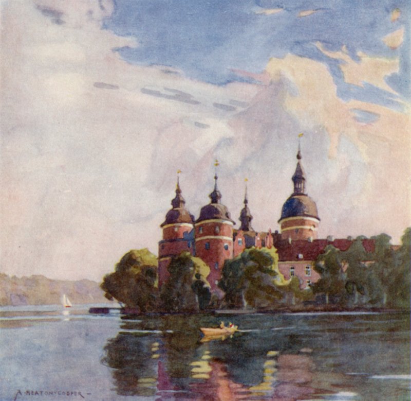 Zamek Gripsholm, niedaleko Sztokholmu autorstwa Alfred Heaton Cooper