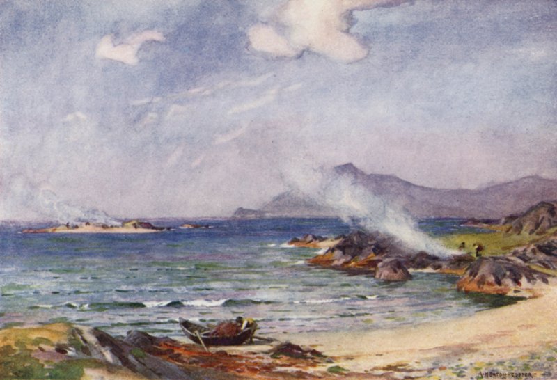 Palenie wodorostów, Renvyle autorstwa Alfred Heaton Cooper