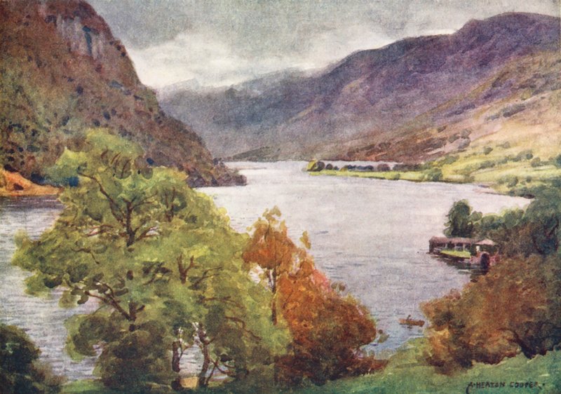Lake District: Haweswater (kolorowa litografia) autorstwa Alfred Heaton Cooper