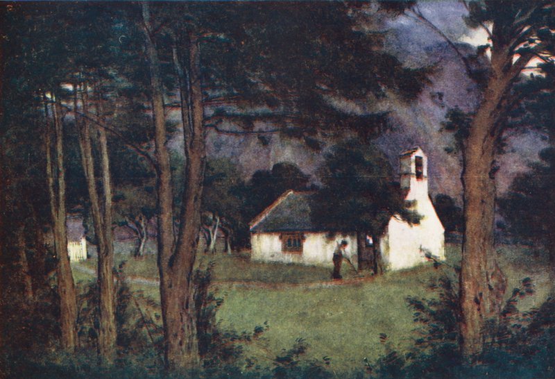 Lake District: Kościół Wastdalehead (kolorowa litografia) autorstwa Alfred Heaton Cooper