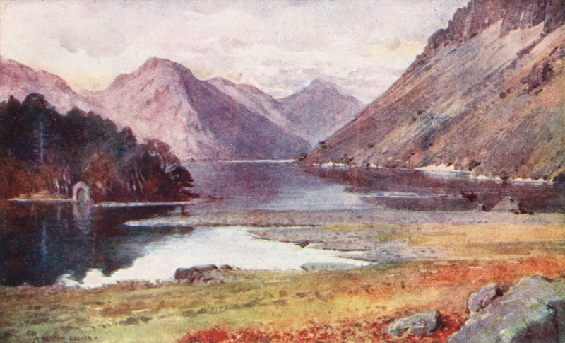 Lake District: Wastwater, od Strands (kolorowa litografia) autorstwa Alfred Heaton Cooper