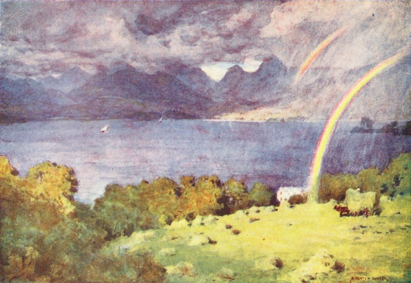 Kraina Jezior: Windermere i Langdale Pikes, z Lowwood (kolorowa litografia) autorstwa Alfred Heaton Cooper