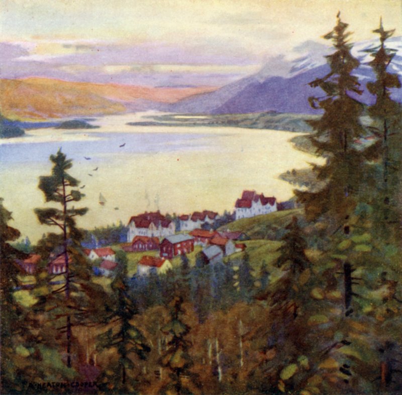 Jezioro i wioska Are autorstwa Alfred Heaton Cooper
