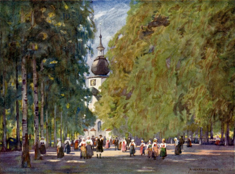 Kościół Leksand autorstwa Alfred Heaton Cooper