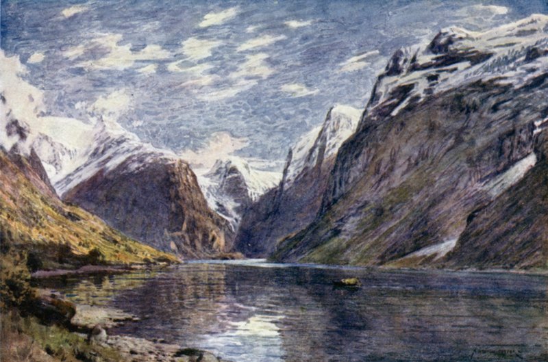 Loen Vand i lodowiec, Nord Fjord autorstwa Alfred Heaton Cooper