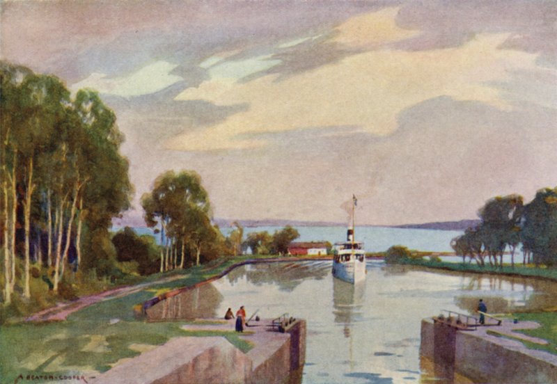 Śluzy Sjotorp, Kanał Gota autorstwa Alfred Heaton Cooper