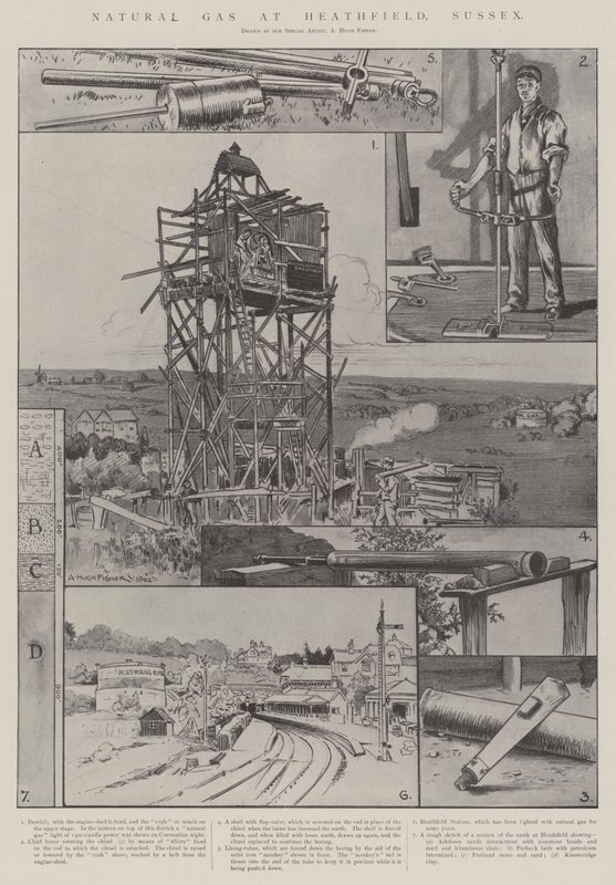 Gaz ziemny w Heathfield, Sussex autorstwa Alfred Hugh Fisher