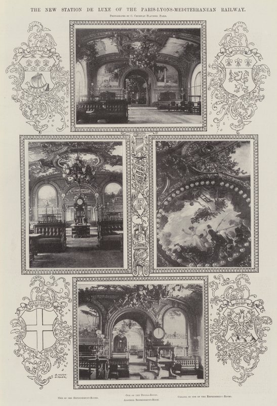 Nowa stacja De Luxe Kolei Paryż-Lyons-Śródziemnomorskiej autorstwa Alfred Hugh Fisher