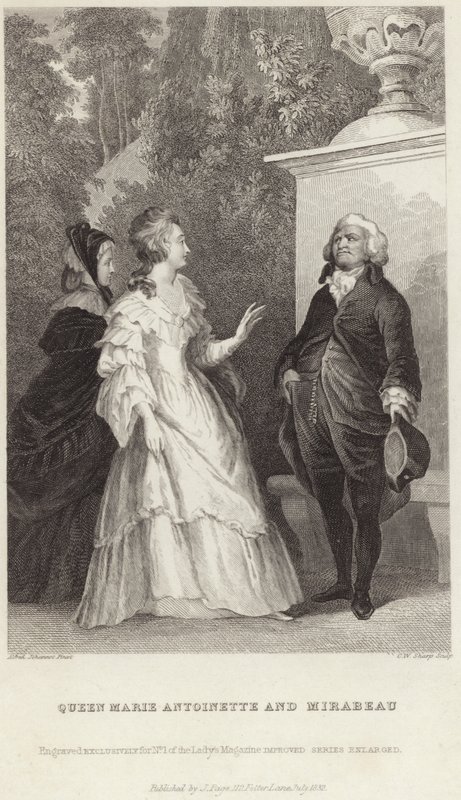 Królowa Maria Antonina i Honore Gabriel Riqueti autorstwa Alfred Johannot