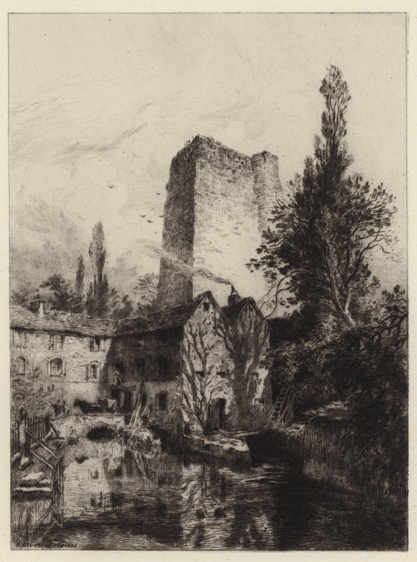 Zamek w Oksfordzie autorstwa Alfred Louis Brunet Debaines